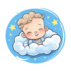 baby sleeping on cloud