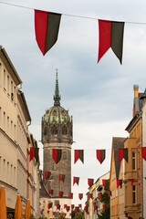 Lutherstadt Wittenberg, Germany, preparations for Luther's Wedding - a special city festival. View...