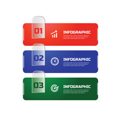 Infographic glass morphism banner illustration