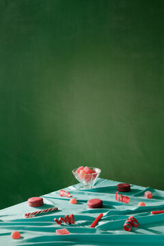 Conceptual image of candies on table