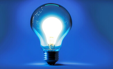 lightbulbs on a blue background, idea concept