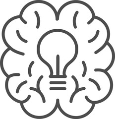Brainstorm line icons. Brain, idea. lamp. For UI, web, design. PNG, Transparency.