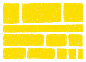 クレヨン素材　手描きのラフなフレームセット 四角