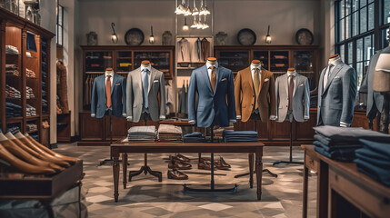 Men clothing store. Generative Ai