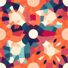 Seamless background pattern. Abstract geometric pattern in retro style. created with generative AI technology.