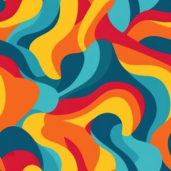 Obraz premium Seamless pattern with colorful abstract wavy background. illustration art. created with generative AI technology.