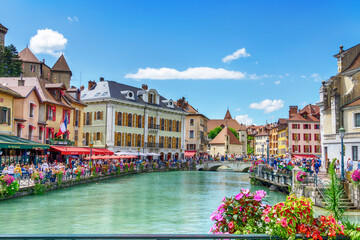 Beautiful city Annecy, France - obrazy, fototapety, plakaty