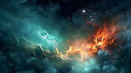 Obraz na płótnie Canvas Digital nebula starry sky stars abstract graphic poster web page PPT background