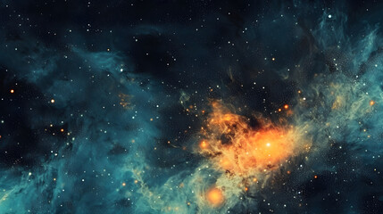 Fototapeta na wymiar Digital nebula starry sky stars abstract graphic poster web page PPT background