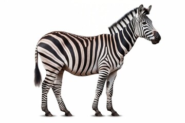 Zebra on White Background. Generative AI