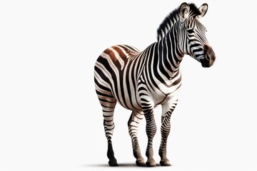 Zebra on White Background. Generative AI