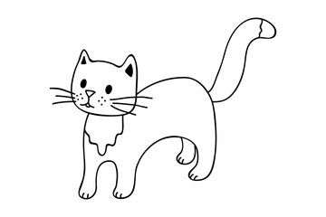 Hand drawn cat clipart. Cute pet doodle