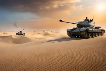 tank in the desert