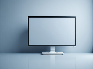 Computer monitor with blank screen. Mock up, 3D Rendering.