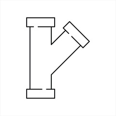 Plumbing pipe connector. Steel pipe connector and valve for plumbing and piping work, isolated on white background. vector illustration