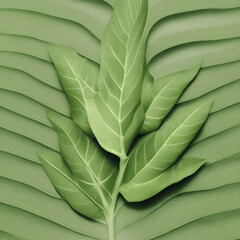 Green leaf background. Nature concept. Flat lay, top view.