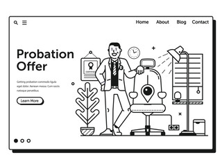 Naklejka premium Job Application Form Web Page Landing Template