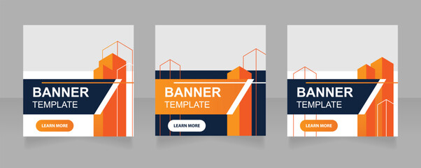 Architecture firm web banner design template. Real property site. Vector flyer with text space. Advertising placard with customized copyspace. Printable poster for advertising. Arial font used