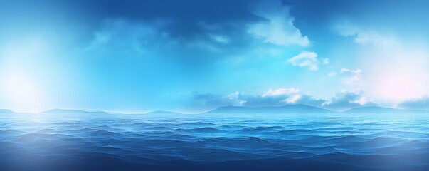 Obraz premium Smooth soft calm summer ocean marine blue background Generative AI