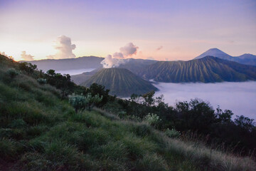 sunrise in the bromo mountains indonesia