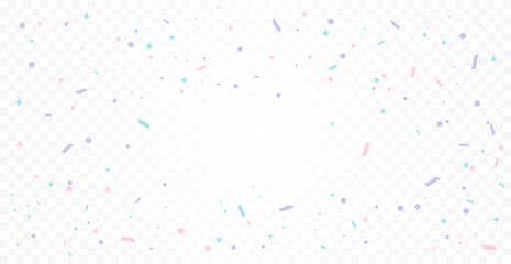 Colorful Star Confetti Falling On White Background. Vector Illustration