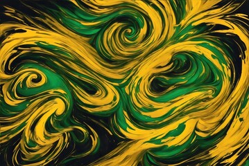 yellow and green watercolor abstract background with swirls