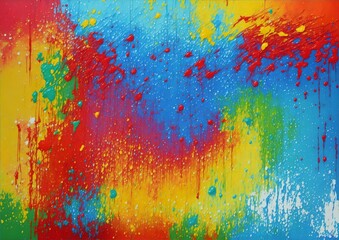 abstract colorful paint splash on wall background