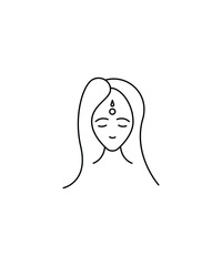 indian woman icon, vector best line icon.