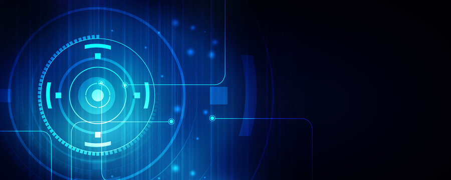 2d illustration Abstract futuristic electronic circuit technology background