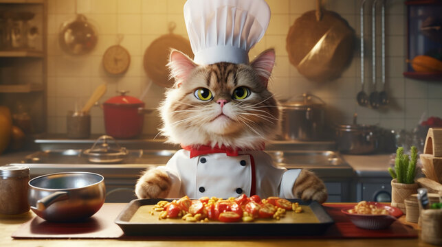 Chef cat. Generative Ai