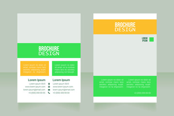Horticultural school blank brochure design. Template set with copy space for text. Premade corporate reports collection. Editable 2 paper pages. Bebas Neue, Lucida Console, Roboto Light fonts used