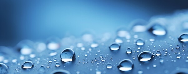 Smooth soft blue dew background with small water droplets Generative AI