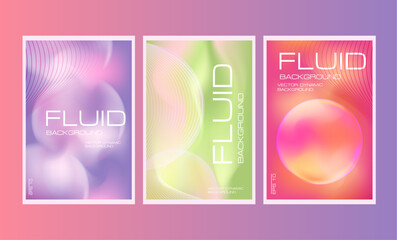 Abstract Gradient set, Elegant, minimal style posters with colorful circle shapes. Perfect for graphic projects such as posters, flyers, brochures, event invitations, signage