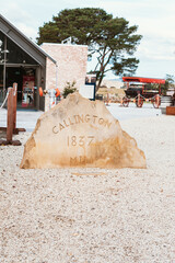 Callington Mill Historic Site sign in Oatlands, Tasmania, Australia