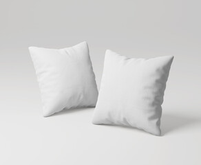 Square Pillow Set Mockup isolated on white Background