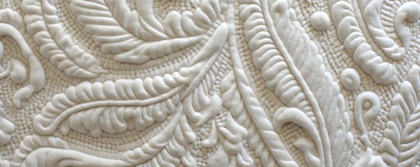 Stitched ornate floral embroidery background Generative AI