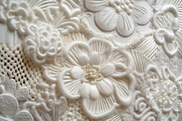 Stitched ornate floral embroidery background Generative AI