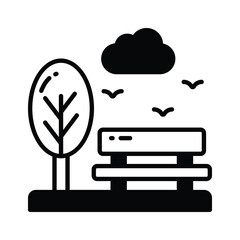 Carefully crafted vector of park bench in modern style, easy to use and download