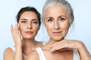 Women of different ages and skin types take care of their skin, apply moisturizer