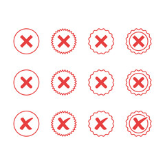 Cross Sign Cancel Denial Icon Vector