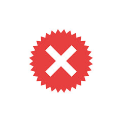 Obraz premium Cross Sign Cancel Denial Icon Vector
