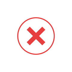 Fototapeta premium Cross Sign Cancel Denial Icon Vector