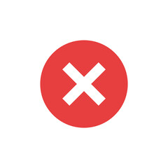 Obraz premium Cross Sign Cancel Denial Icon Vector