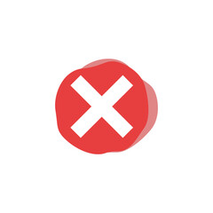 Obraz premium Cross Sign Cancel Denial Icon Vector