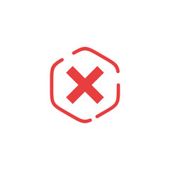 Cross Sign Cancel Denial Icon Vector