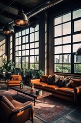 Fototapeta premium Details of Luxurious Modern House with Industrial Loft Aesthetics.....