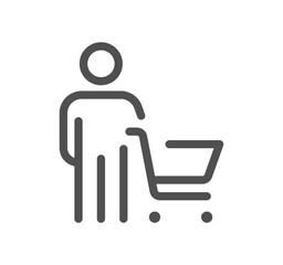 Shop management related icon outline and linear symbol.