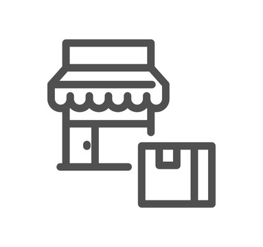 Shop management related icon outline and linear symbol.