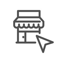 Shop management related icon outline and linear symbol.