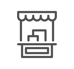 Shop management related icon outline and linear symbol.